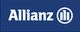 „Allianz“-Logo auf blauem Hintergrund mit weißer Schrift und Symbol.