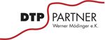 Logo mit Text "DTP Partner Werner Mößinger e.K." in Schwarz und Rot.