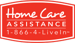 Red Home Care Assistance logo with phone number 1-866-4-LiveIn.