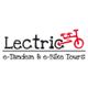 Logo von Lectric: "e-Tandem & e-Bike Tours" mit rotem Fahrradsymbol.