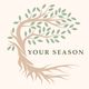 Boomillustratie met groene bladeren en de tekst "Your Season" eronder.