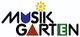 Logo von Musikgarten mit bunten Buchstaben und Sonnenmotiv.