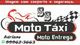 Cartaz de Moto Táxi e Entrega com ilustração de moto e bandeira quadriculada. Contato via WhatsApp.