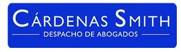 Logo azul de "Cárdenas Smith - Despacho de Abogados" en letras blancas.