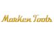 Der Schriftzug "Marken Tools" in gelber, geschwungener Schrift auf weißem Hintergrund.