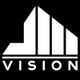 Logo mit weißen Balken auf schwarzem Hintergrund und dem Schriftzug "Vision" darunter.
