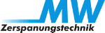 Logo mit blauen Buchstaben "MW" und Text "Zerspanungstechnik" darunter.