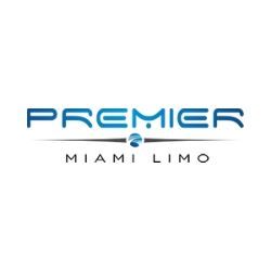 Logo of "Premier Miami Limo" in blue text on a white background.