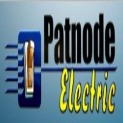 Logo with "Patnode Electric" text and a stylized light switch on a blue background.