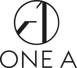 ONE A logo med et stiliseret bogstav i en cirkel over teksten "ONE A".