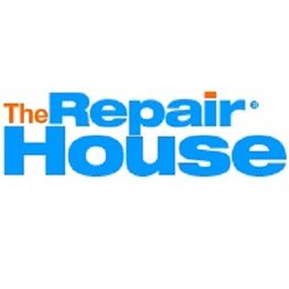 Logo met tekst: "The Repair House" in blauw en oranje.