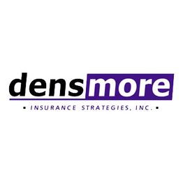 Logo of Densmore Insurance Strategies, Inc. with black and purple text on a white background.