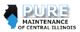 Logo of Pure Maintenance of Central Illinois with a silhouette of the state highlighted in blue.