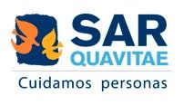 Logotipo de SAR Quavitae con el eslogan "Cuidamos personas" y dos caras estilizadas en naranja.