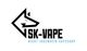 Logo von SK-Vape mit Wolfskopf und Slogan „Nicht irgendein Vapeshop“ auf weißem Hintergrund.