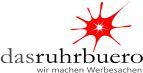 Logo mit rotem Stern, Text: "das ruhrbuero, wir machen Werbesachen".