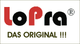 Logo mit rotem "Lo" und schwarzem "Pra", darunter steht "DAS ORIGINAL!!!".