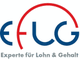 Logo mit Text "Experte für Lohn & Gehalt" in Blau und Rotbogen über den Buchstaben.