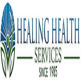 Healing Health Services logo, established 1985, with a stylized blue and green emblem.