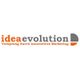 Logo mit Text: "idea evolution, Vorsprung durch innovatives Marketing."