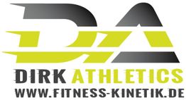 Logo von Dirk Athletics mit Webadresse www.fitness-kinetik.de.