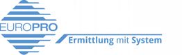 Logo von Europro in Blau, Schriftzug "Ermittlung mit System".
