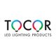 Logo of TOCOR LED Lighting Products with colorful light bulb design in the letters O.