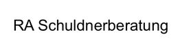 Text "RA Schuldnerberatung" in schwarzer Schrift auf weißem Hintergrund.