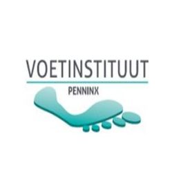 Logo van Voetinstituut Penninx, met een gestileerde voetafdruk in turquoise.