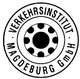 Logo des Verkehrsinstituts Magdeburg mit stilisiertem Rad in der Mitte und Text im Kreis.