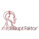 Umriss eines Profils mit dem Schriftzug "Haupt Faktor" darunter.