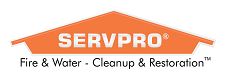SERVPRO logo: Fire & Water - Cleanup & Restoration in orange roof design.
