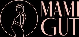 Schlichte Zeichnung einer schwangeren Frau in einem Kreis neben dem Text "Mami Gut".