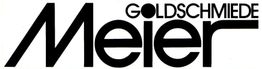 Schwarzes Logo mit der Aufschrift "Goldschmiede Meier" in modernem Schriftdesign.