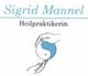 Schriftzug "Sigrid Mannel Heilpraktikerin" und Hände mit Yin-Yang-Symbol.