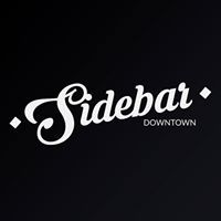Stylish "Sidebar Downtown" logo on a dark background with elegant white script.