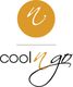 Logotipo con letra "n" estilizada en círculo naranja y texto "coolngo" abajo.