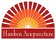 Logo of Hawken Acupuncture with a stylized sun and red, orange, and white design.