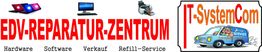 EDV-Reparaturzentrum mit Hardware, Software, Verkauf, Refill-Service und IT-SystemCom-Auto.