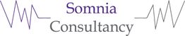 Logo van Somnia Consultancy met hartslaglijnen links en rechts.