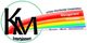 KM Entertainment-Logo mit Regenbogenstreifen und den Worten: Management, Promotion, Live.