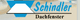 Logo von Schindler Dachfenster mit stilisiertem blauen Dachfenster auf beigem Hintergrund.
