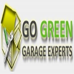 Logo of "Go Green Garage Experts" with a house and tools icon.