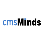 Logo with "cms" in blue and "hits" in black, featuring a small blue square in the middle.