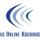 Logo mit blauen Bögen und Text "Das Online Kochbuch".