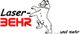 Logo mit Bärenzeichnung, Text: "Laser-BEHR ...und mehr" in Schwarz und Rot.