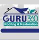 Logo of Guru 360 Roofing & Restoration with house roof designs in blue and green.