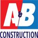 Logo of "A&B Construction" with red and blue background.