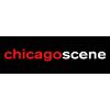 Logo with "chicagoscene" in red and white on a black background.