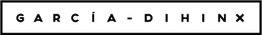 Texto "GARCÍA-DIHINX" en un marco rectangular negro.